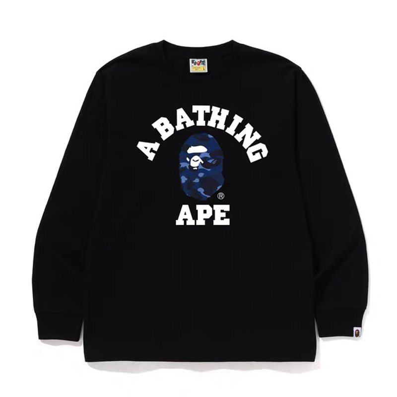 Trendy Brand Cross-Border Wholesale Supply Export 300g Heavyweight Bape Ape Head Long-Sleeved T-Shirt Shark Top T-Shirt 3 Trendy Brand Cross-Border Wholesale Supply Export 300g Heavyweight Bape Ape Head Long-Sleeved T-Shirt Shark Top T-Shirt 3