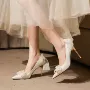 伴娘细跟宴会婚礼高跟鞋