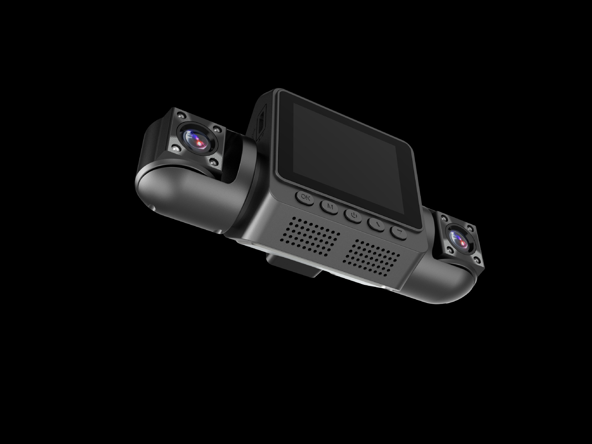 Four-way dashcam with front and rear dual recording plus four lenses for left and right blind spots, high-definition night vision and reversing camera