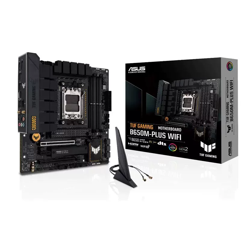 Материнская плата ASUS TUF GAMING B650M-PLUS WIFI Heavy Cannon, совместима с CPU AMD 7700X