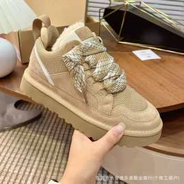 新款梅尔情侣男女雪地靴女厚底皮毛一体保暖休闲