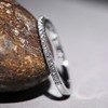 Minimalistic zirconium, universal ring with stone, micro incrustation, on index finger, Birthday gift, internet celebrity