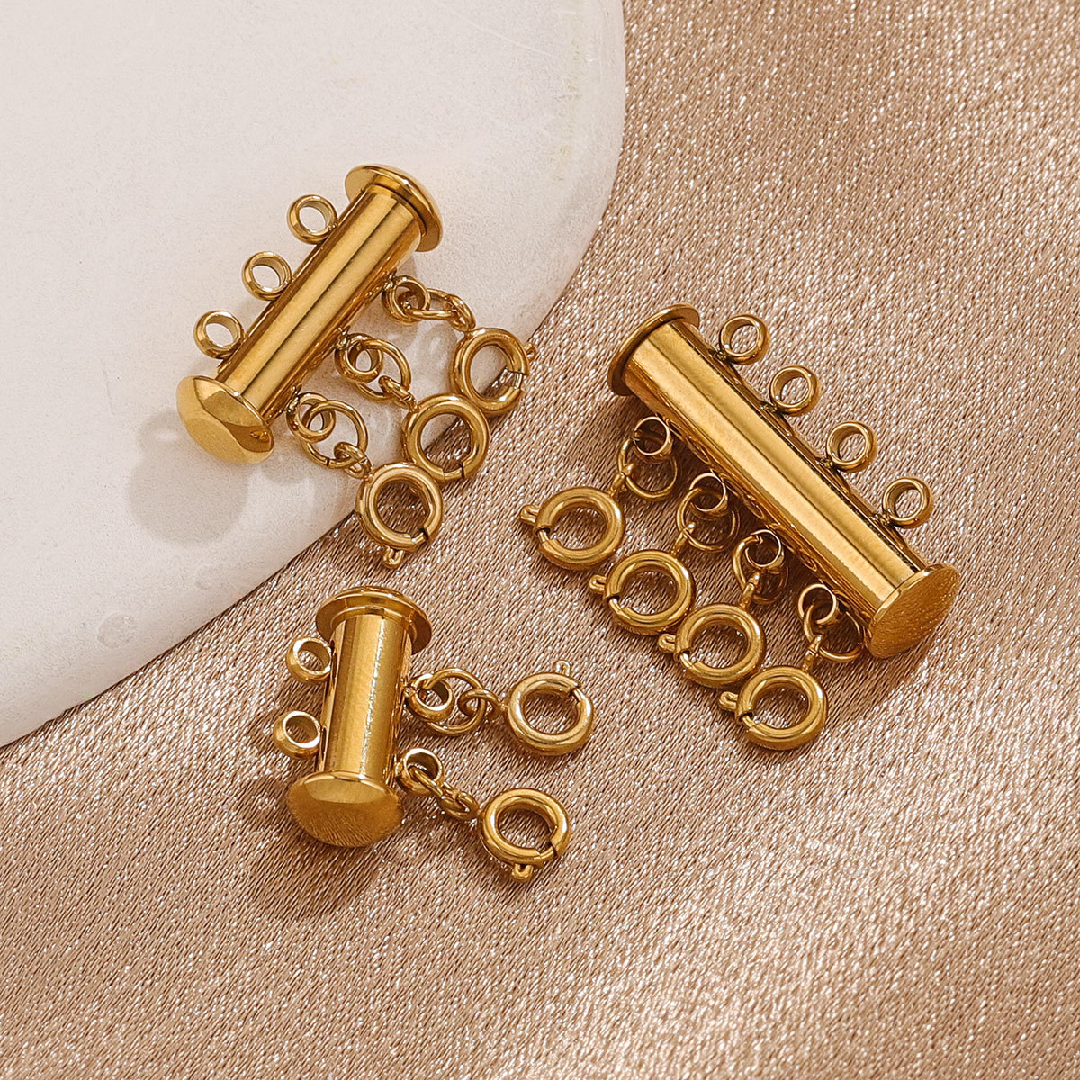 18K Real Gold Plated Plating Material 1 Piece 20*19.5MM 304 Stainless Steel Geometric Jewelry Buckle Lobster Clasp Jewelry Accessories
