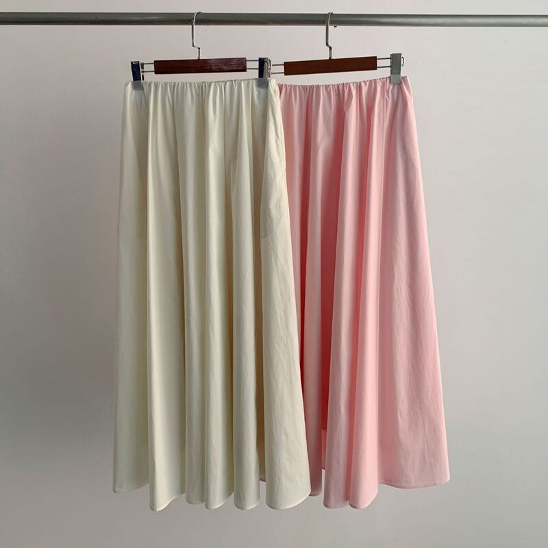 Niche Designer Style ~ Tencel Cotton Blend Spring and Summer Bi Ready Romantic and Gentle Cherry Pink Mid-Length Skirt Vacation Style