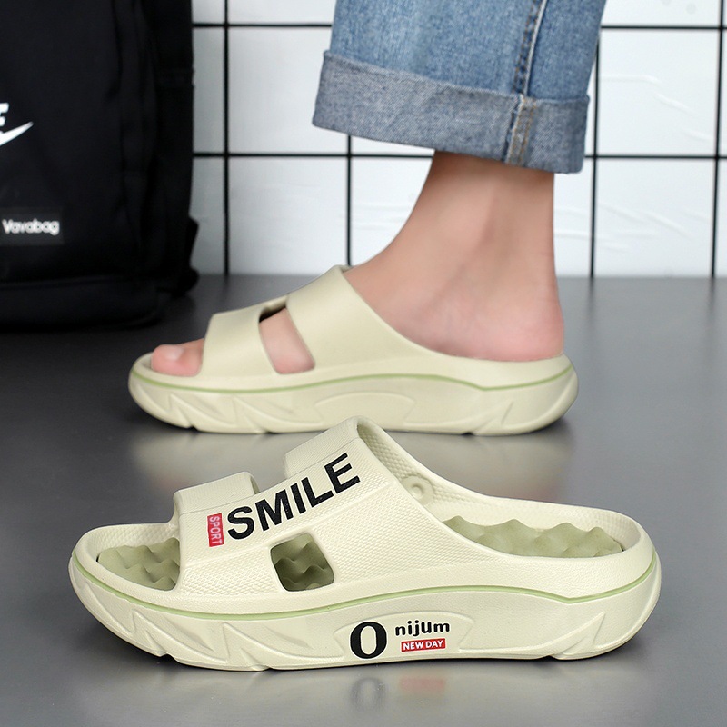 Zapatillas de hombre 2025 verano nuevo estilo casero masaje de pies estilo pareja suela blanda deportes sandalias y zapatillas de playa transfronterizas