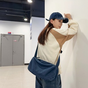 Vintage casual cloth bag 2023 trendy cool new couple shoulder bag street fashion boys messenger bag