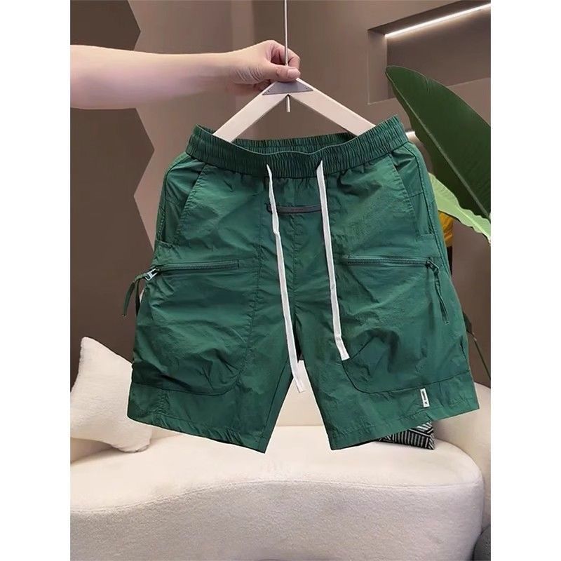 Summer Outdoor Large Pocket Shorts for Men, Stylish Internet Celebrity Sports Straight Cargo Pants, Trendy Quick-Dry Loose Five-Point Shorts