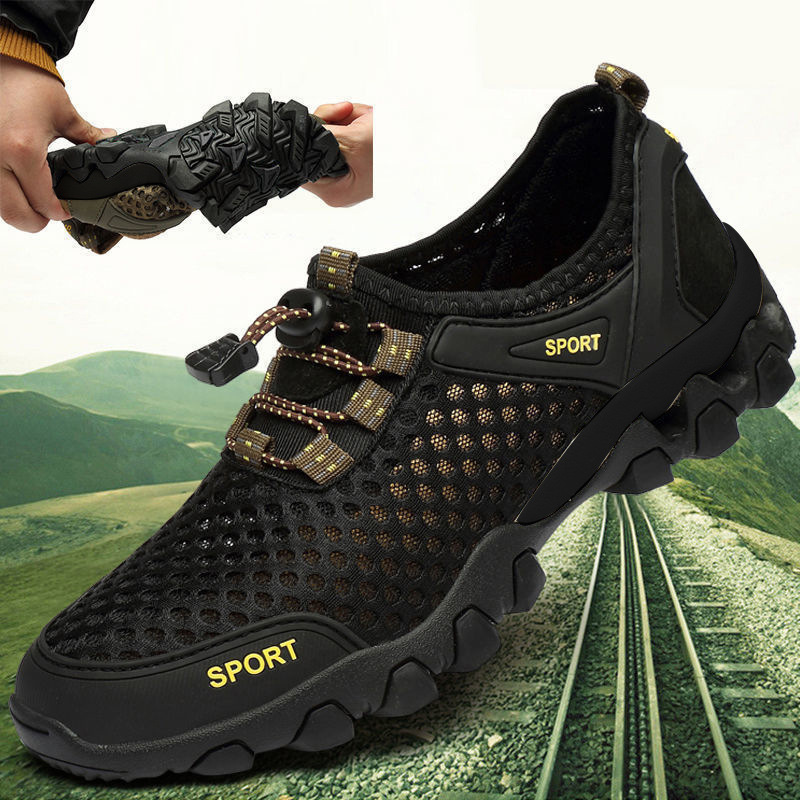 男网鞋2025夏季新款男士运动休闲网洞潮鞋韩版网面透气涉水登山鞋