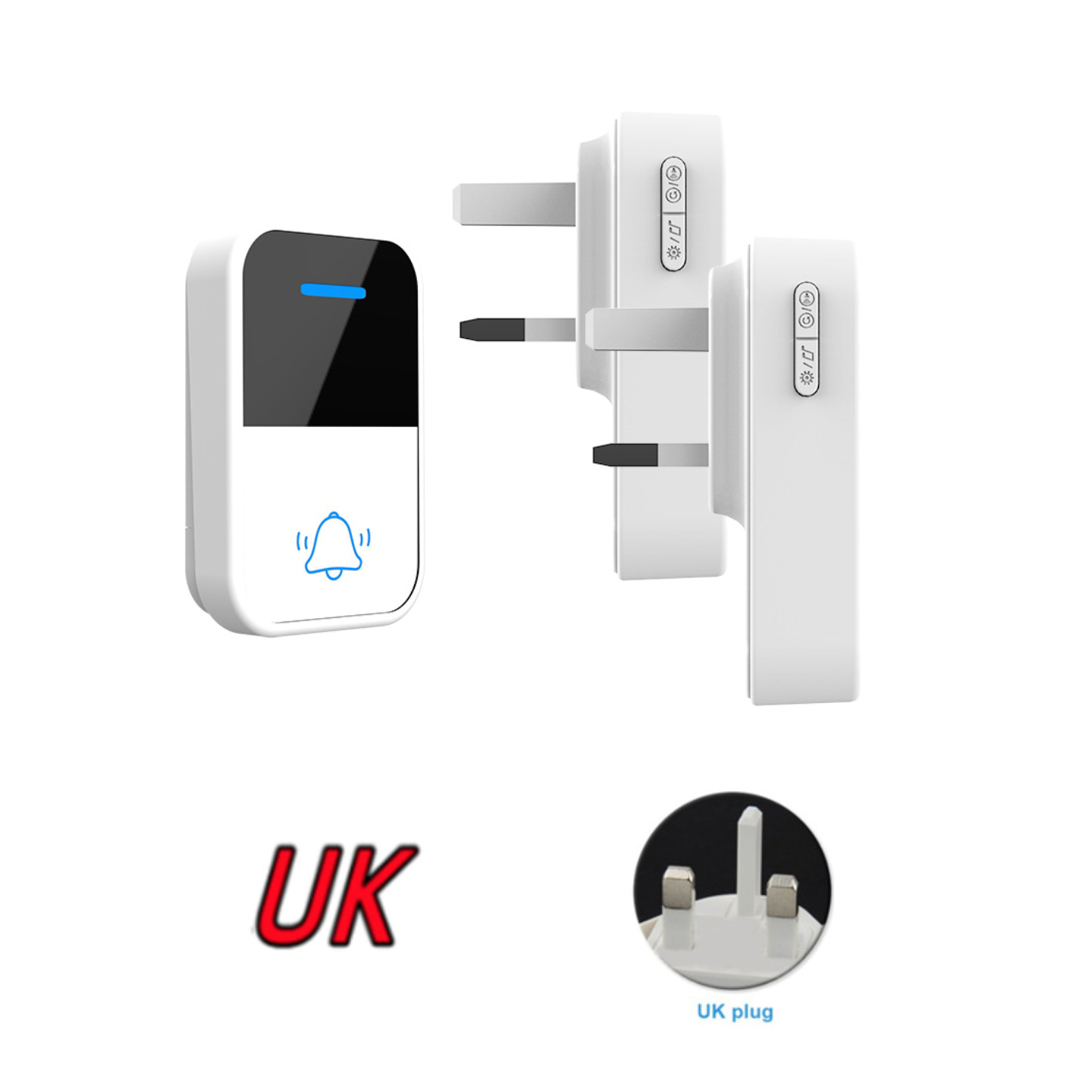 [Battery] remota pared penetrable inalámbrica timbre electrónico de cuatro niveles de alto volumen de llamada recordador CR2032