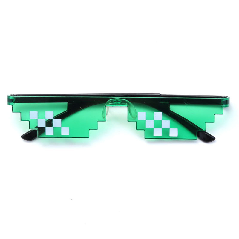 Mosaico gafas gafas de sol bidimensionales chatter personalidad gafas de sol de píxeles de fiesta reticular gafas de viento de píxeles rojos