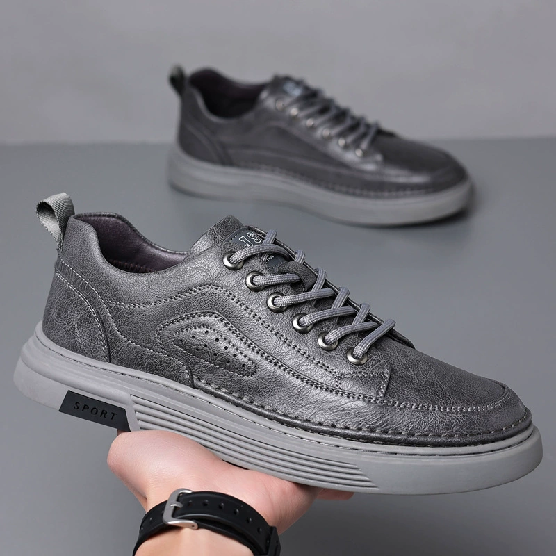 Сникеры- trend, обувь для кожаной обуви, дышащая спортивная повседневная обувь для отдыха, корейский стиль, натуральная кожа, мягкая подошва