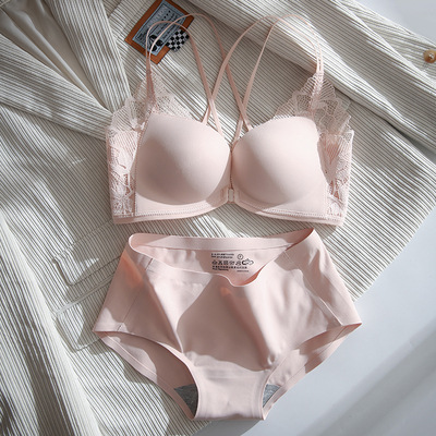 Caliente hígado no anillo de acero brillante cómodo sexy sin costuras hebilla frontal ropa interior mujeres push up anti-flacidez sujetador traje 3229