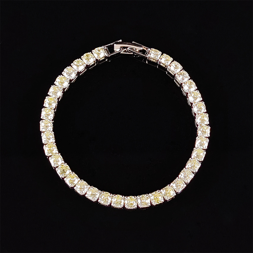 Hip Hop Tennis Armband Handstück Mehrfarbiges Zirkon Armband Damen Volldiamant Nicht verblassend S5787_voghion.com