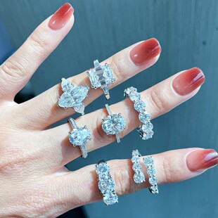 Cross-Border European and American S925 Sterling Silver Diamond Ring Women's Design Niche Fashion Accessible Luxury Diamond Silver Ring Wholesale Women
