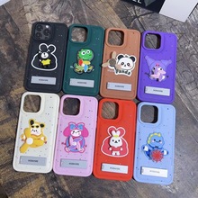 适用卡通旋转iPhone16promax可爱网红苹果15plus支架14保护套网红