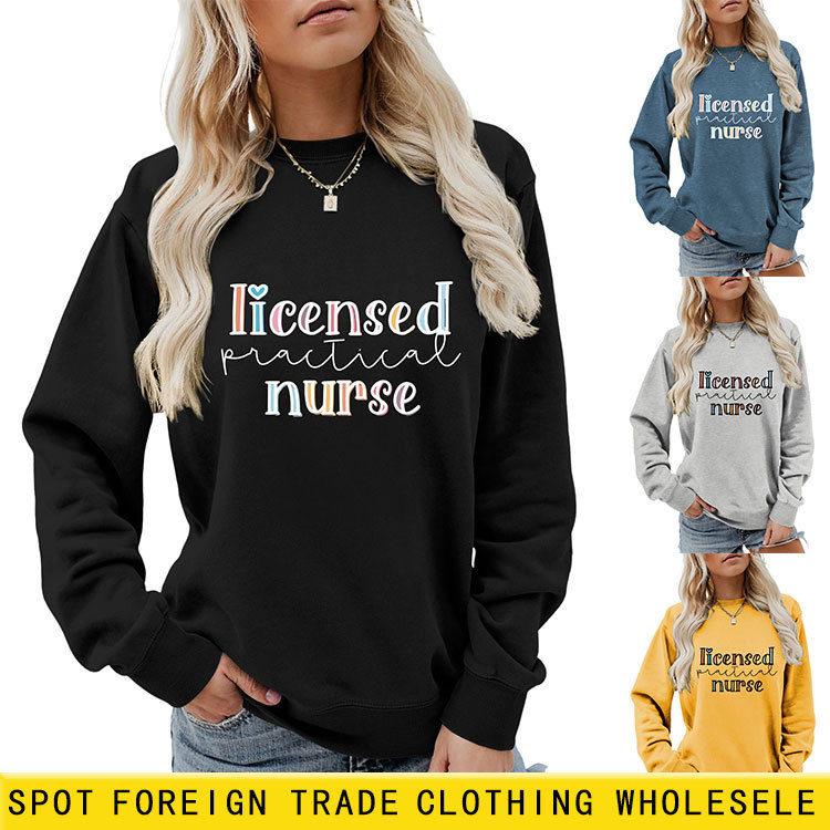 Amazon cross-border foreign trade licensed practical nurse fashion new sweater female in stock wholesale