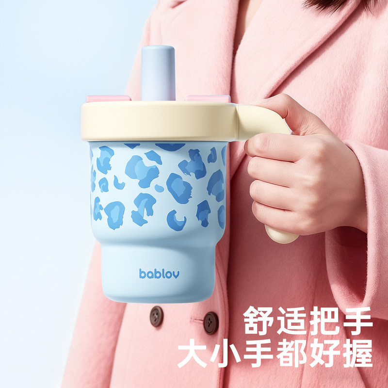 Bablov Straw Thermos Cup for Girls, High-Looking Cup, Desktop Drinking Coffee Cup, Leopard Print Water Cup, Birthday Gift Bablov Straw Thermos Cup for Girls, High-Looking Cup, Desktop Drinking Coffee Cup, Leopard Print Water Cup, Birthday Gift