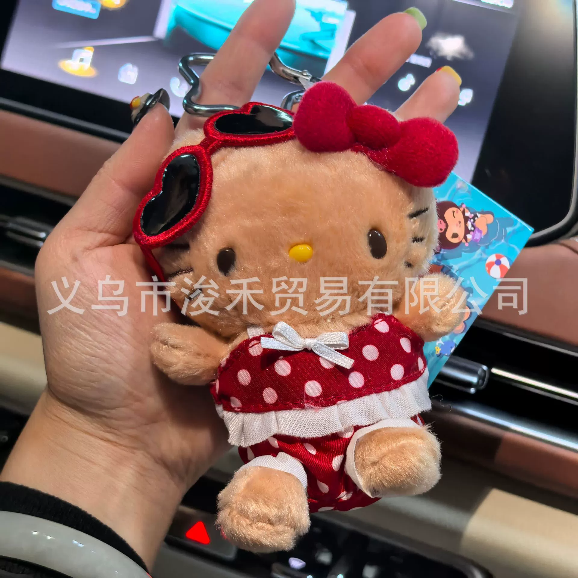 Плюшевый брелок-подвеска Hello Kitty, милый кукольный брелок для сумки, 11 см, легкий и прочный
