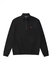New Foreign Trade Embroidered Polo Pony Logo Half-Zip Sweatshirt Men's Stand Collar Jacket Versatile Solid Color Long Sleeve