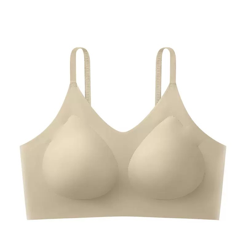 Base líquida, ropa interior invisible con sensación de nube, copa fija para mujer, sin anillo de acero, pecho pequeño, gran soporte suave, hermoso sujetador sin costuras en la espalda image 6