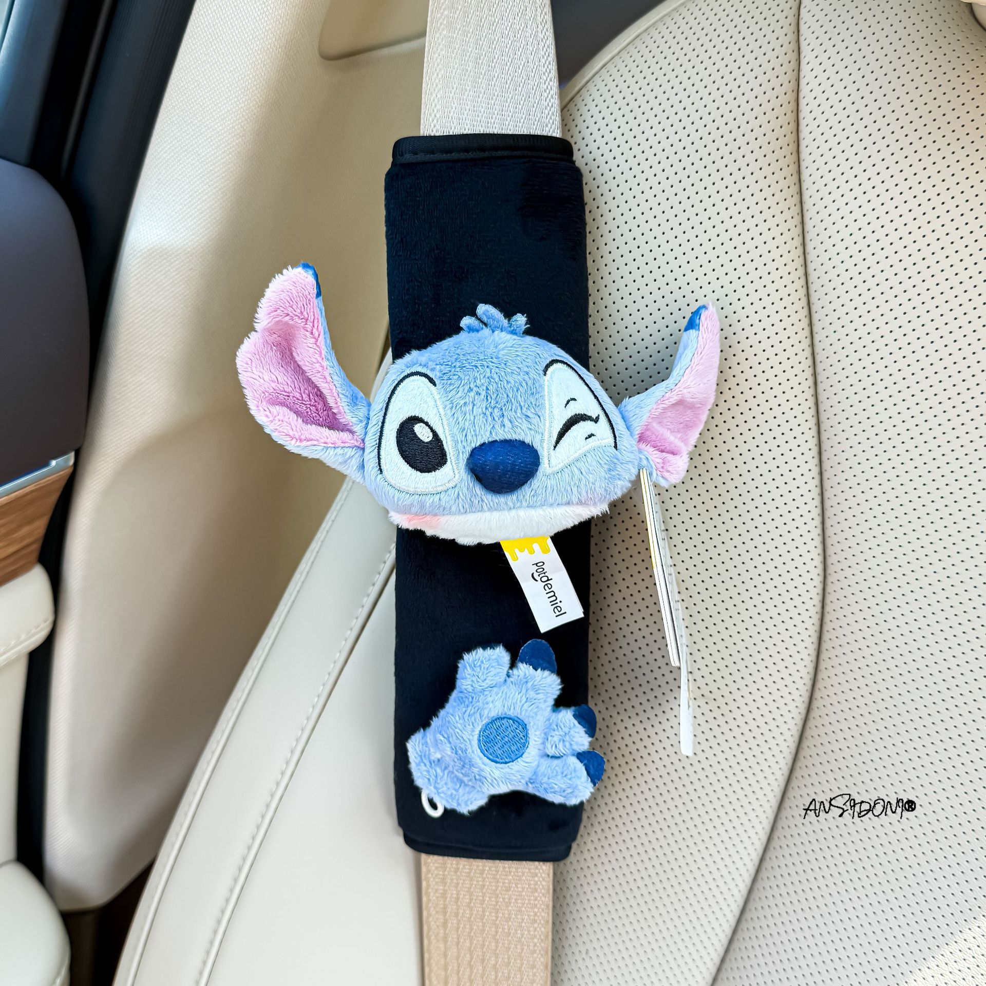 Authentic Stitch Car Seatbelt Shoulder Pad Stitch Lilo & Stitch Car Seatbelt Decoration Doll for Girls