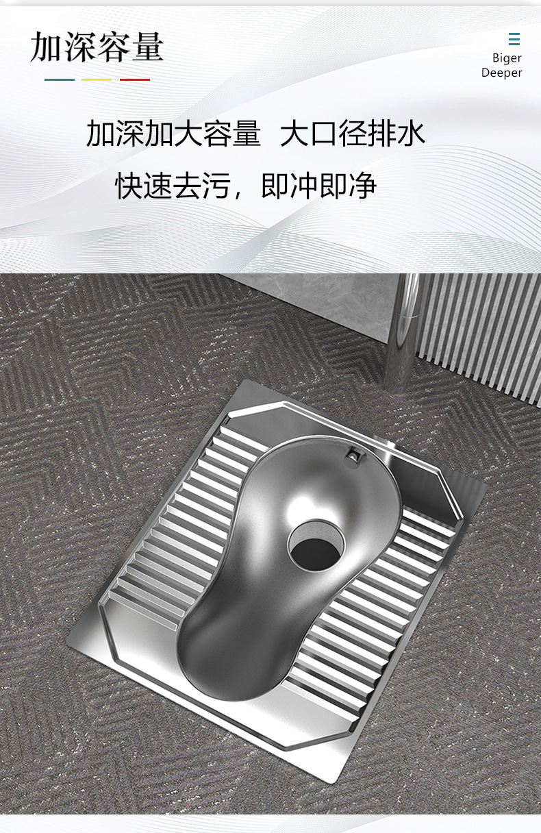 Customized prison squat toilet, school prison toilet, detention center with S-shaped anti-odor 304 stainless steel squat toilet Item Picture