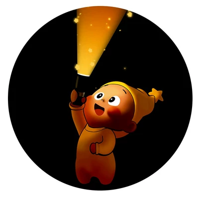 Other Car Modifications – Atmosphere Electric Car Decoration - orange-lucky-star-boy-welcome-light-free-battery
