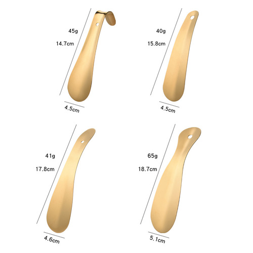 Brushed gold-plated bronze shoe lift for lazy people without bending over, stainless steel metal shoe lifter