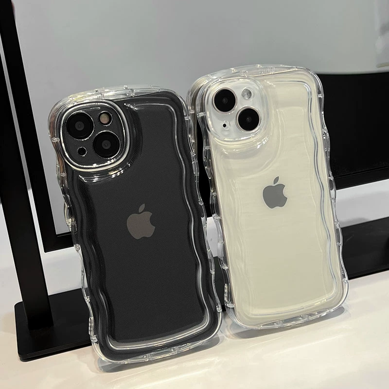 Чехол для телефона (Apple) iPhone 13, прозрачный волнистый защитный чехол, тонкий легкий