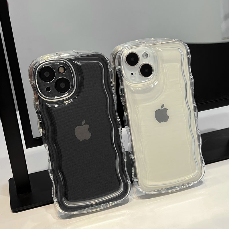 Elliptical Wave Pattern Suitable for iPhone 13 Pro Max 16 Apple 17 Phone Case 14 Transparent Protective Cover Material 15