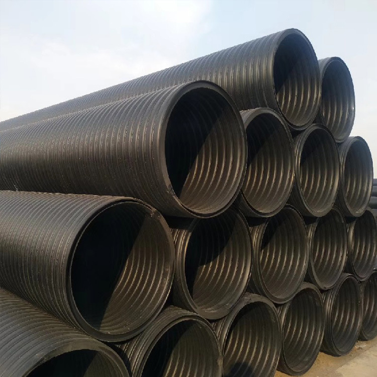 甘肃厂家供应HDPE缠绕管高密度聚乙烯双壁波纹管排污水管排水管