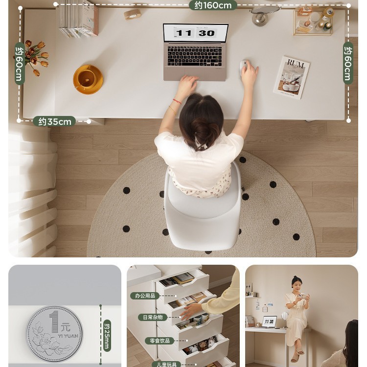 Doble mesa de deportes electrónicos dormitorio de chicos mesa de computadora blanca de escritorio mesa de escritorio red de escritorio de aire crema simple mesa de trabajo