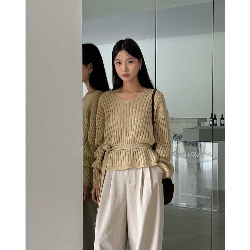 [Autumn and Winter Special] 30% Wool 2024 Autumn Korean Style Pullover Knitted Sweater Women's Long Sleeve Jacket 65445