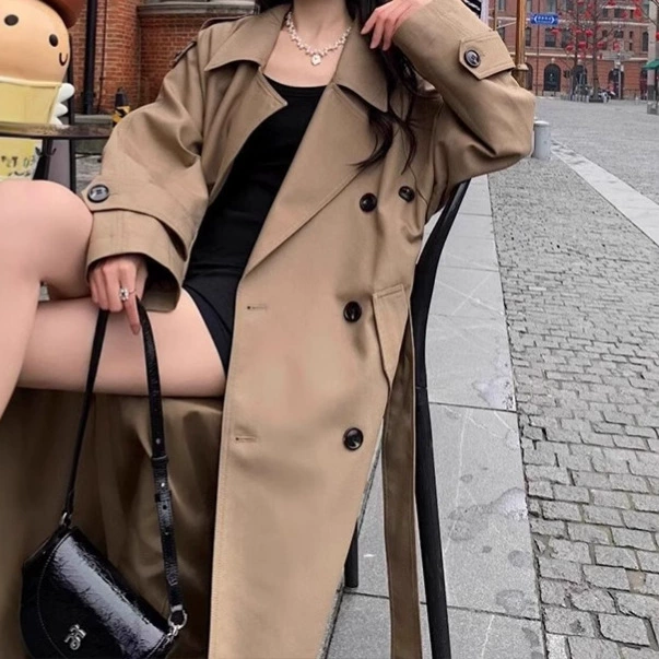 Autumn long trench coat, jacket, mid-length