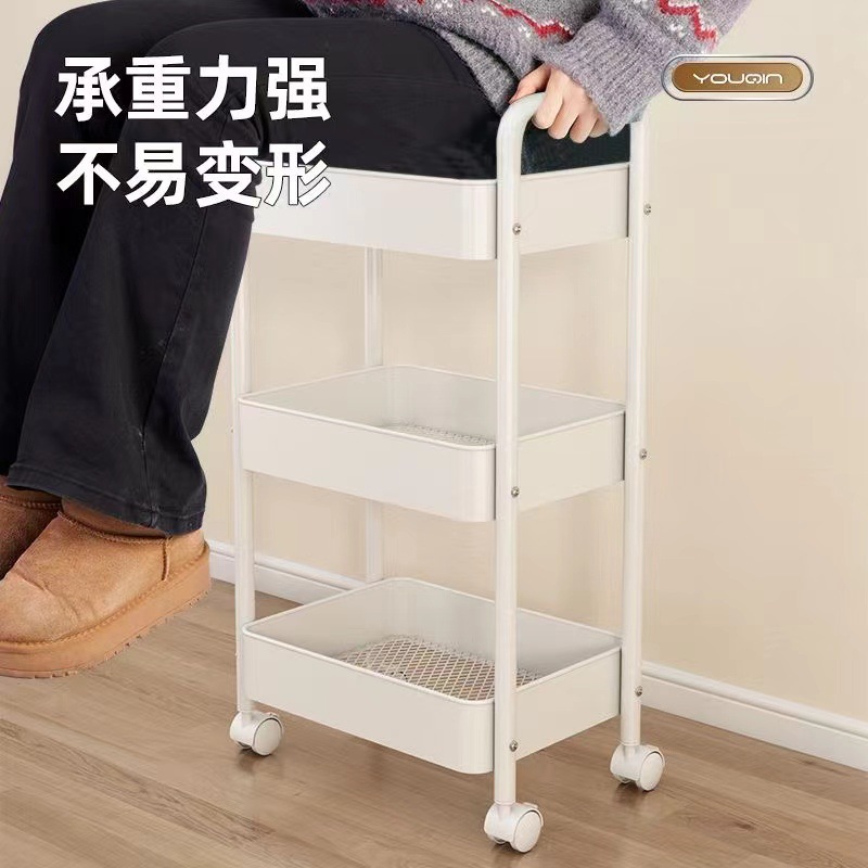 Estante de cochecito de piso a techo Dormitorio doméstico de varios pisos Aperitivos móviles para bebés Cocina Estante de almacenamiento multifuncional