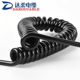 拖车、牵引车伸缩式弹簧连接线 聚氨酯螺旋电缆进口环保PVC/PU