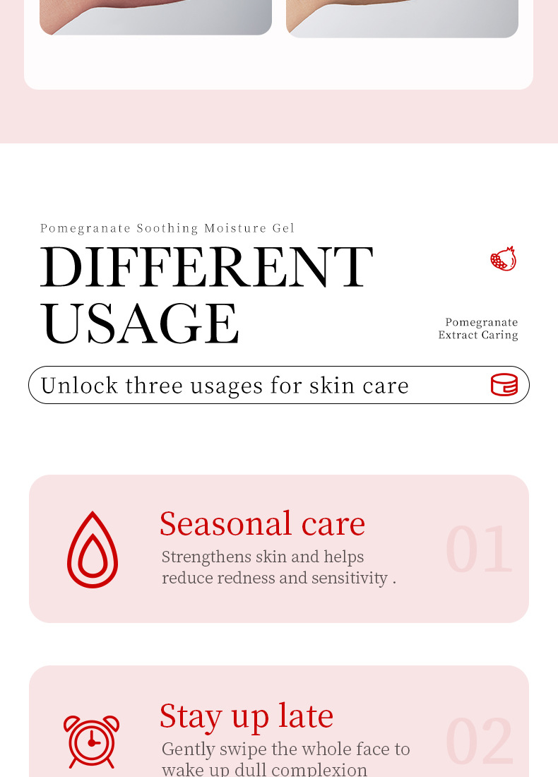 English SADOER Pomegranate Soothing Moisturizing Gel Moisturizing Face Cream Cross Border Foreign Trade_voghion.com