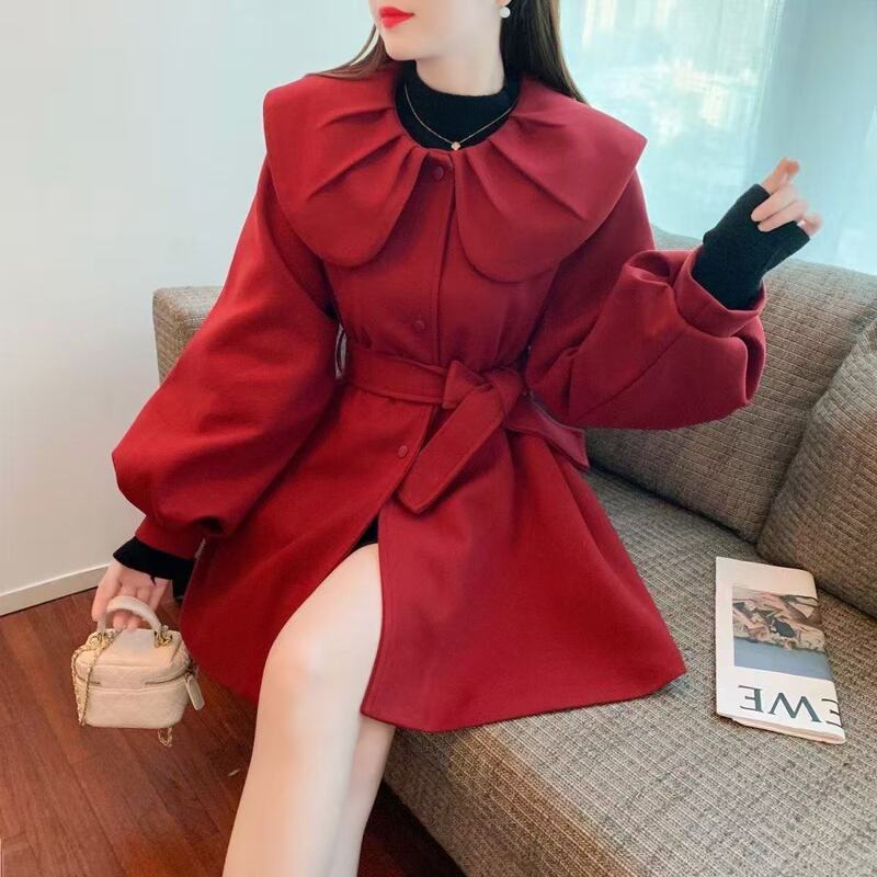 Winter Doll Collar Padded Jacket for Women, Autumn and Winter Short to Medium-Length Cotton Coat, 2026 New Woolen Coat Winter Doll Collar Padded Jacket for Women, Autumn and Winter Short to Medium-Length Cotton Coat, 2026 New Woolen Coat