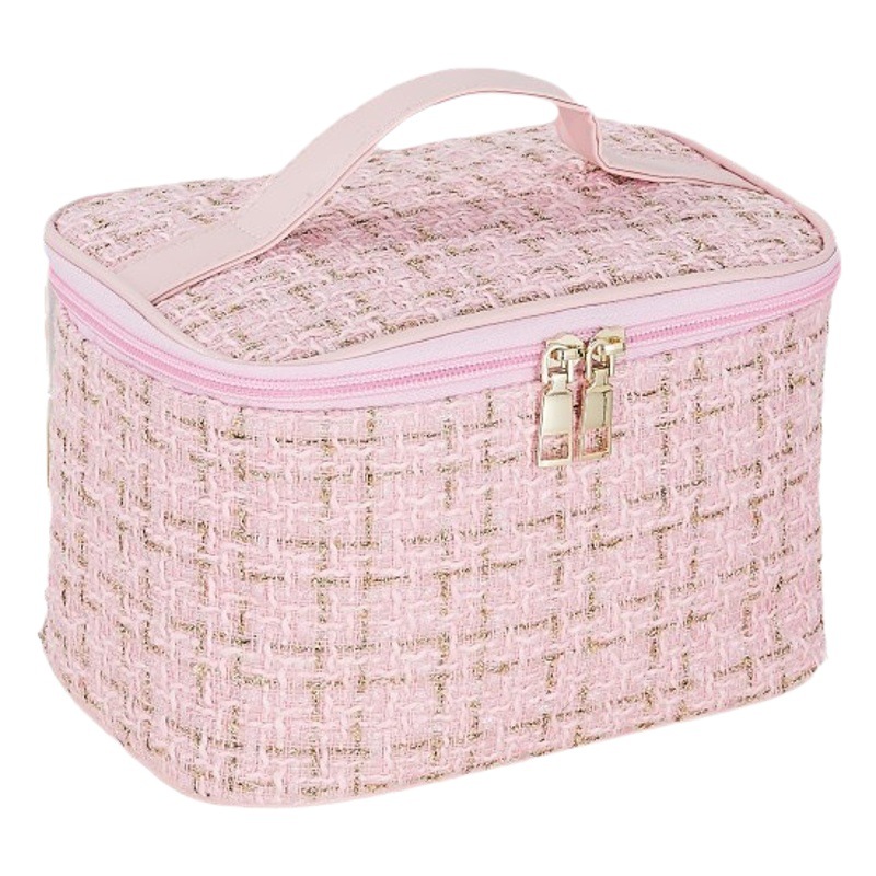 Bolsa de cosméticos estilo Chanel para mujer | Gran capacidad, diseño coreano ins, portátil, venta al por mayor de fábrica