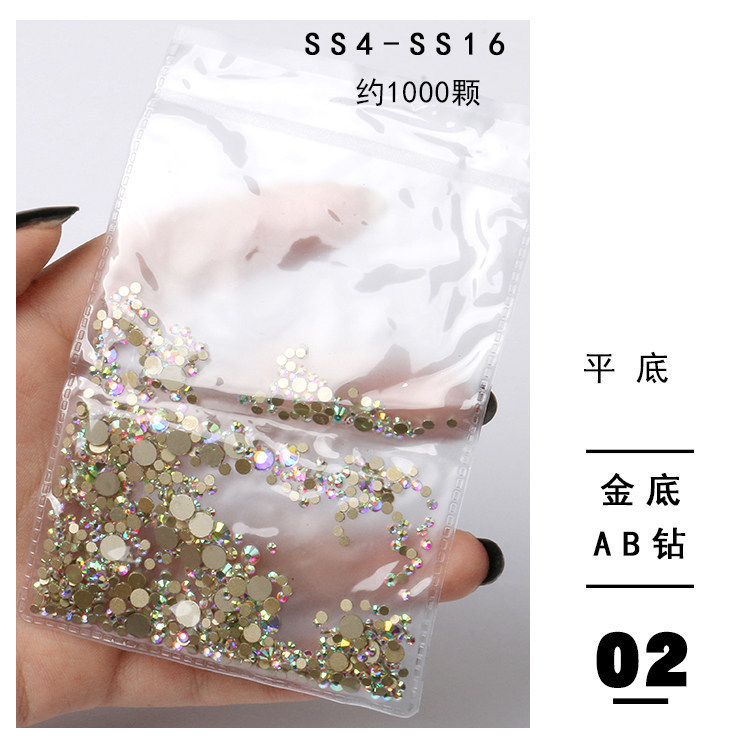 Diamante del clavo transparente AB plana de color cristal diamante joyería nuevo Super Flash combinación tamaño mezclado Rhinestone image 7