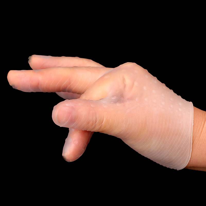Dotted Silicone Erotic Massage Gloves, Textured Foreplay Teasing Gloves with Finger Sleeves — detail image 6