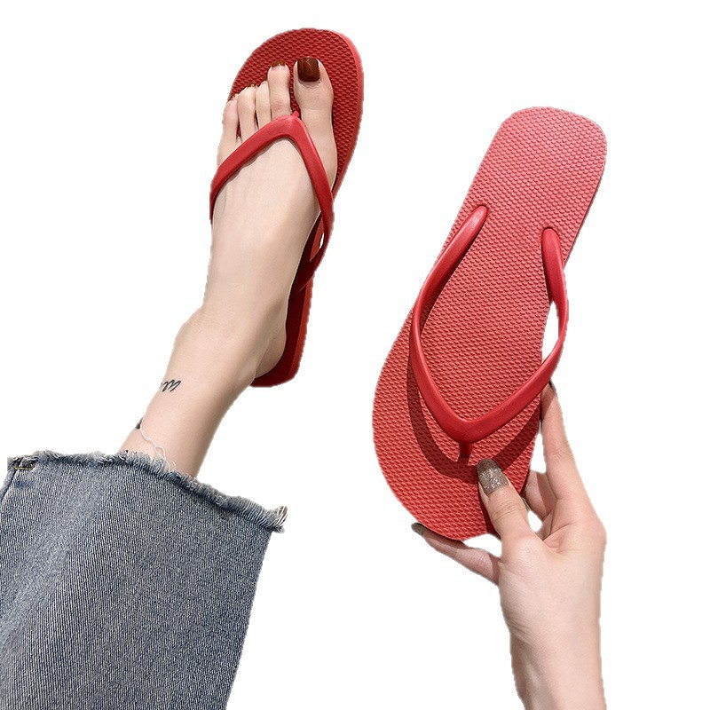 Zapatillas de flip flops de mujer simple negro zapatillas antideslizantes de baño de playa playa in marea zapatillas de verano image 5