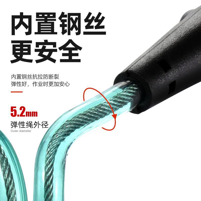 Llave eléctrica cuerda de seguridad de alambre de acero para evitar caídas retráctiles y pérdida de mano para proteger a los trabajadores de la cintura de gancho giratorio