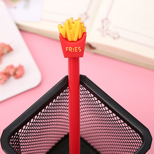 Cartoon french fries, cola, ice cream, burger, neutral pen, creative student stationery, water-based pen, office supplies, signature pen