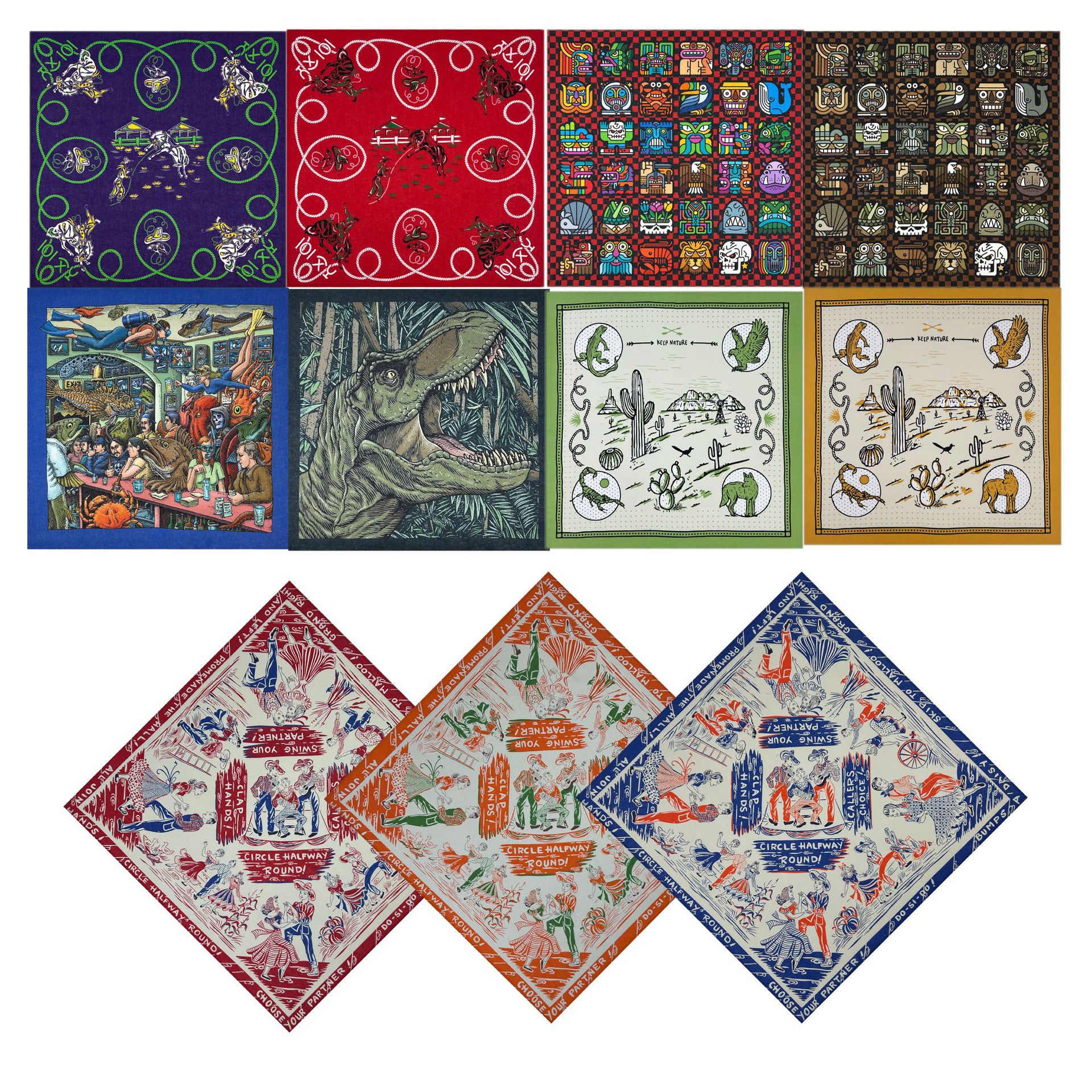 Cotton Headscarf Bandannas Square Scarf Street Dance Denim Harley Trendy Outdoor Sports Decorative Small Handkerchief