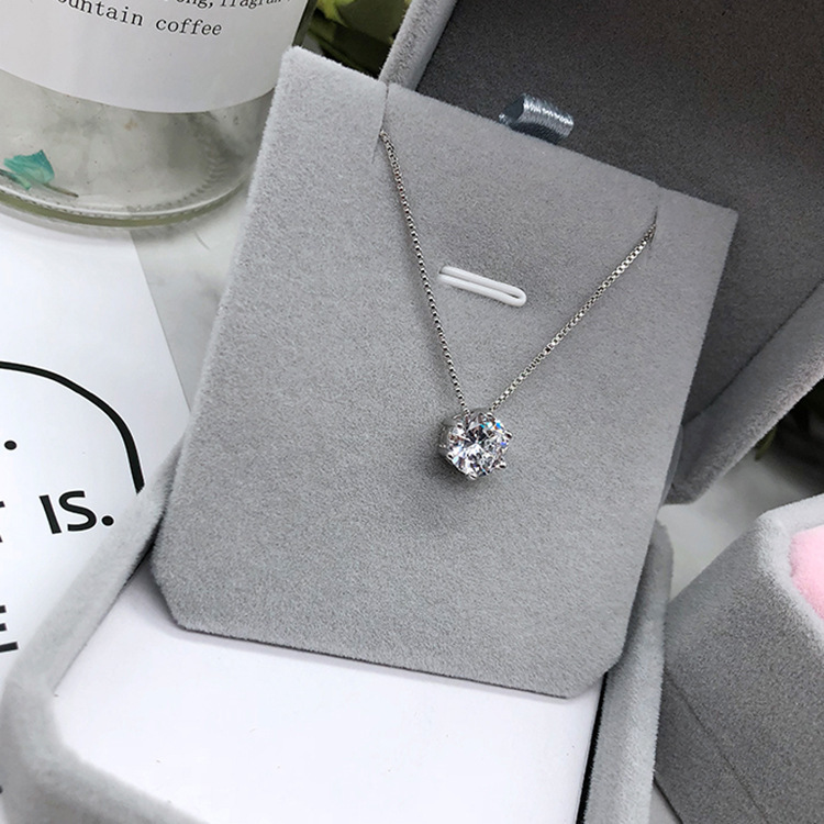 same Style Single Diamond Necklace, Women's Collarbone Chain, Korean Version, Popular Among Students,_voghion.com