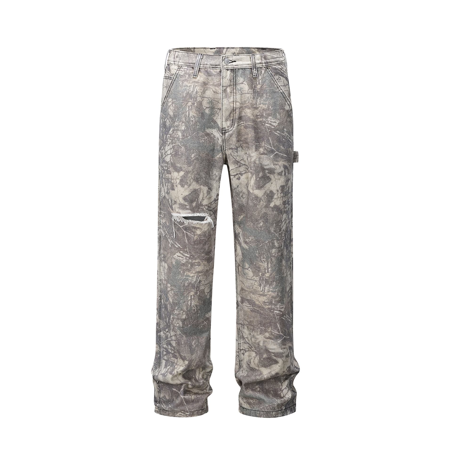 Herrejeans med rett passform og vide ben med diamantmønster_voghion.com
