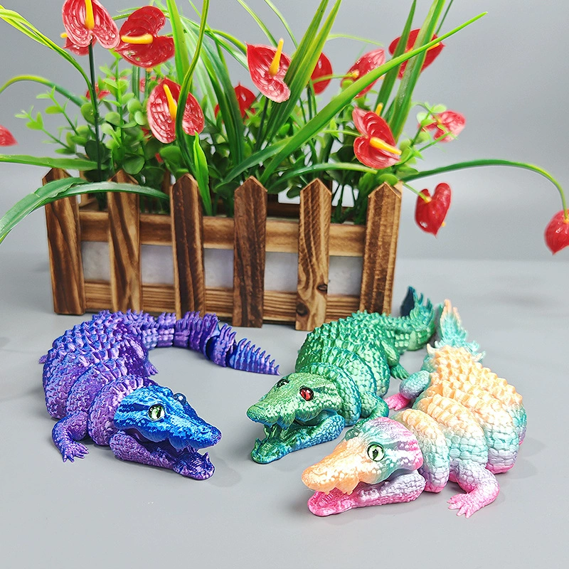 3d печать крокодила животных декорации украшения ремесленной сети красный креативный прилив игра подарочная модель для детей игрушка оптом
