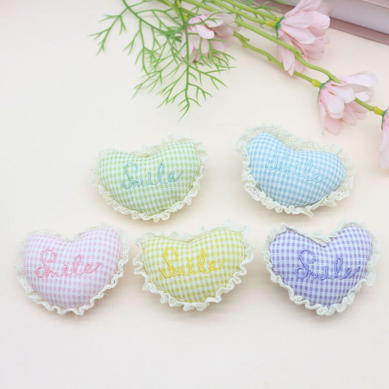 Plaid Heart Lace Accessories DIY Brooch Hair Accessories Hat Bag Keychain Letter Heart Hole Shoe Accessories