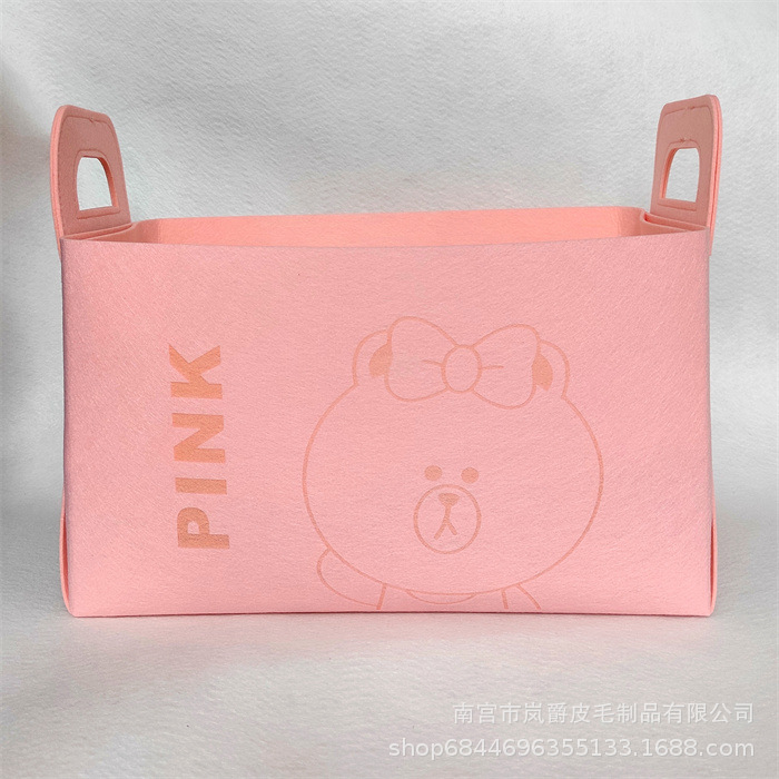 3MM car trunk bear cartoon self-adhesive bag sundries car folding large storage box cover snack storage